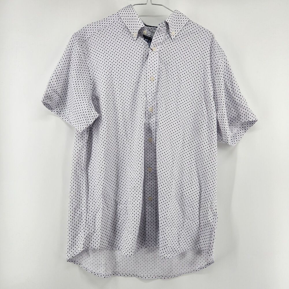 Henri James Men's White Large Short Sleeve Sports Shirt NWT‎